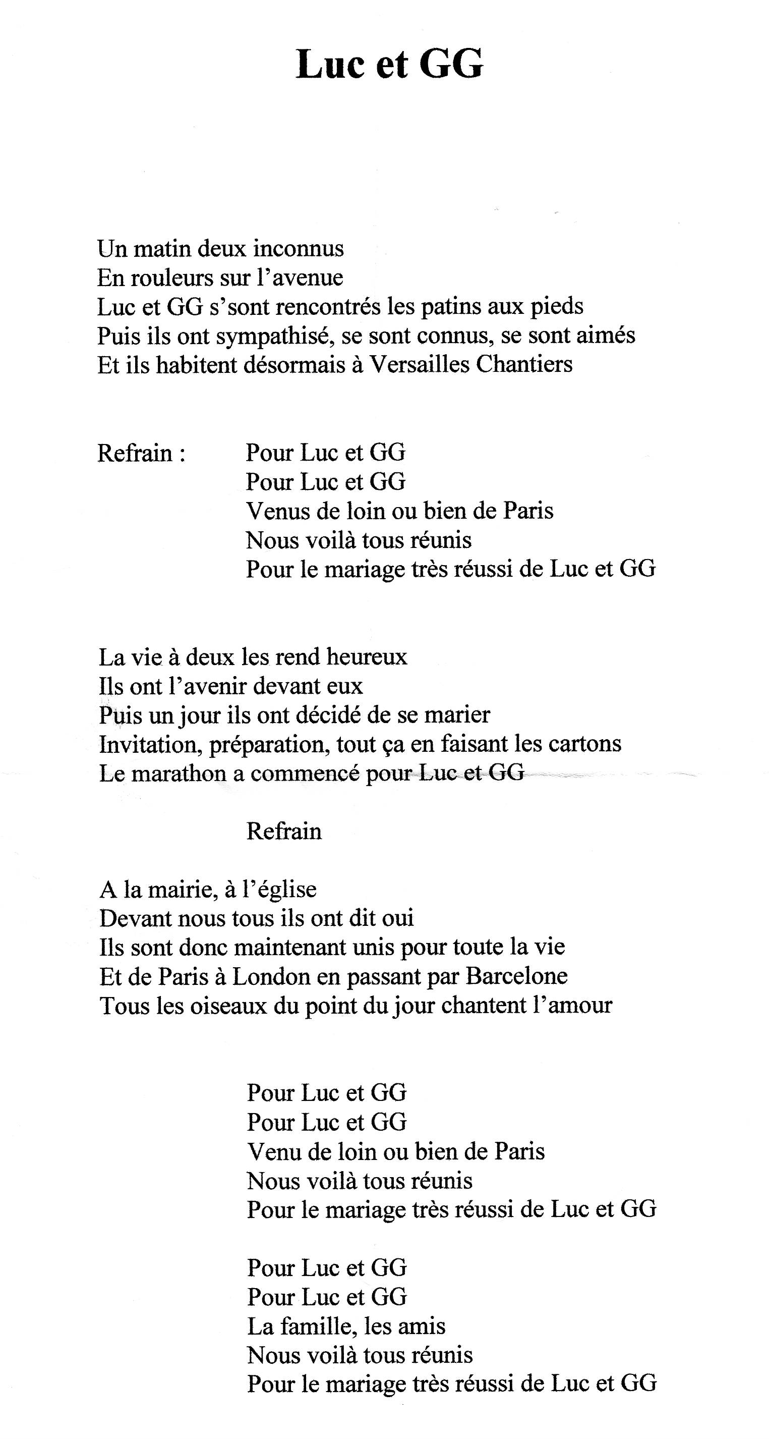 chansons pour un mariage